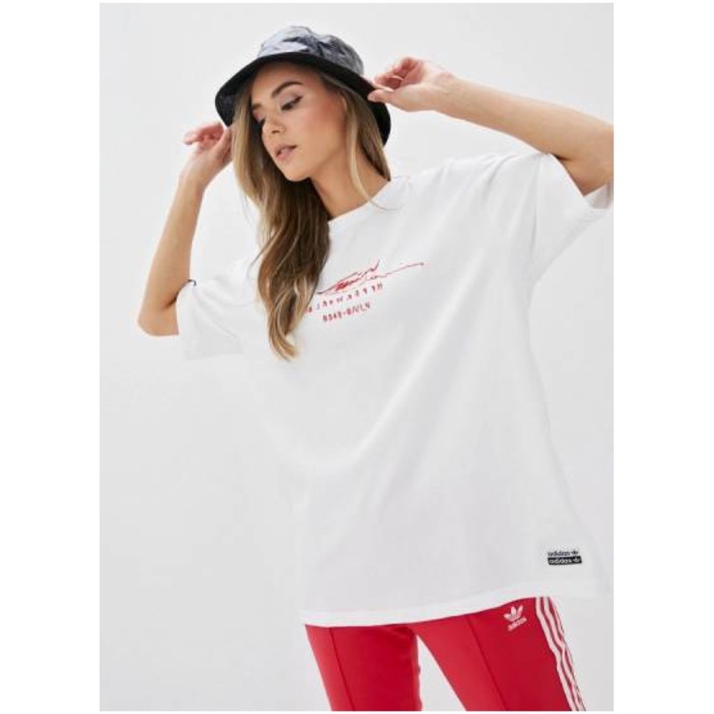 NWT Adidas Originals R.Y.V. Womens Oversized Premium T-Shirt White